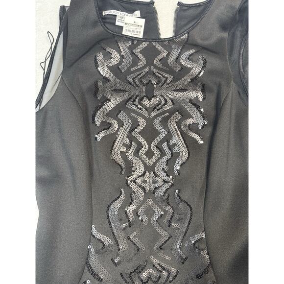 Maggy London Black Sequined Sheath Dress Size 10 NWT Holiday Cocktail MSRP 148 - Picture 9 of 10